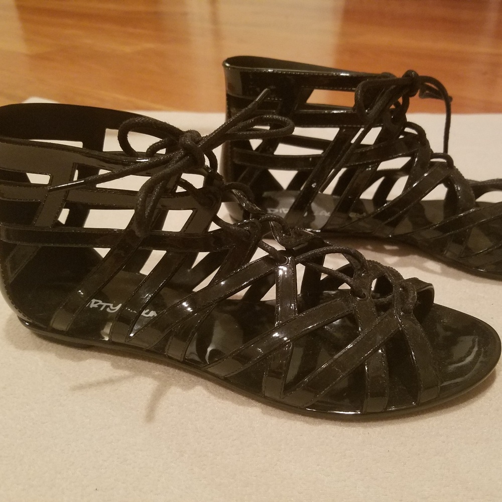 Dirty Laundry Black Cage Jelly Sandals